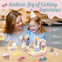 Thumbnail for Wooden Cake Cutting Toy – Kreativitet & Rollespil – Træfødselsdagskage