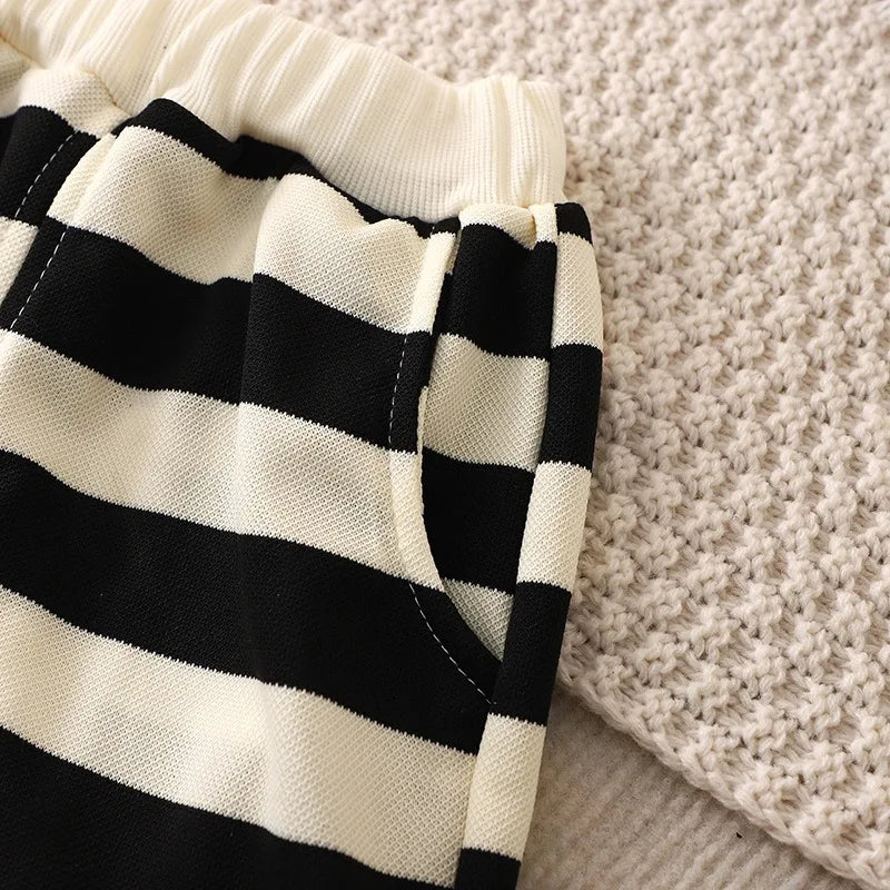 Mini Fashion™ - Stripes Fun - Shorts sæt i bomuld