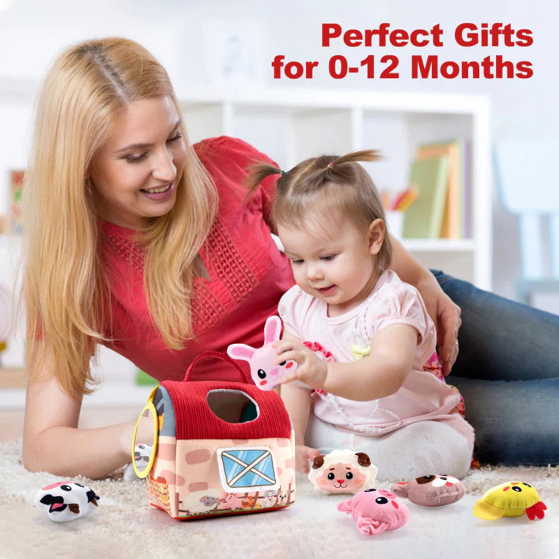 BabyBarn – Blødt & Lær – Bondegård med plysdyr