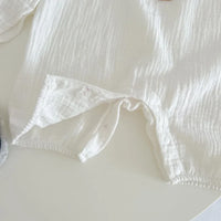 Thumbnail for Mini Fashion™ - Kølig og behageligOff-white - Baby-havebukser med hue