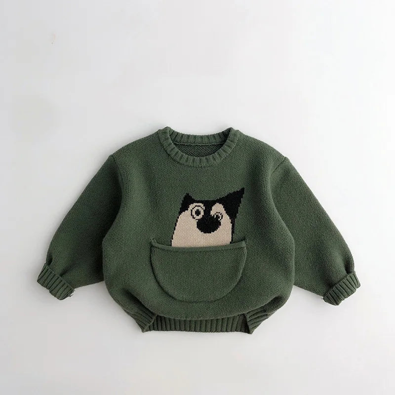 Mini Fashion™ - Sødt print med lomme - Dyresweater