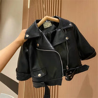 Thumbnail for Girls Leather Jacket – Cool & stilfuld – læderjakke til børn