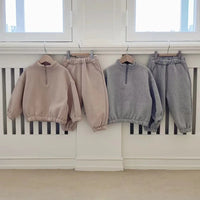 Thumbnail for Mini Fashion™ - Fleece træningsdragt med lynlås