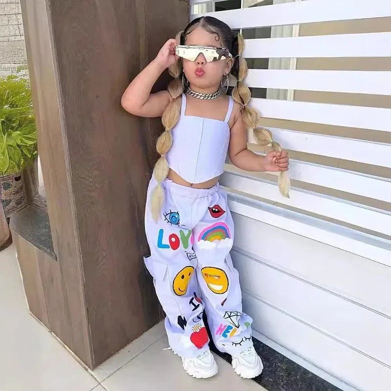 Mini Fashion™ - Moderigtigt sæt med tanktop og bukser til børn