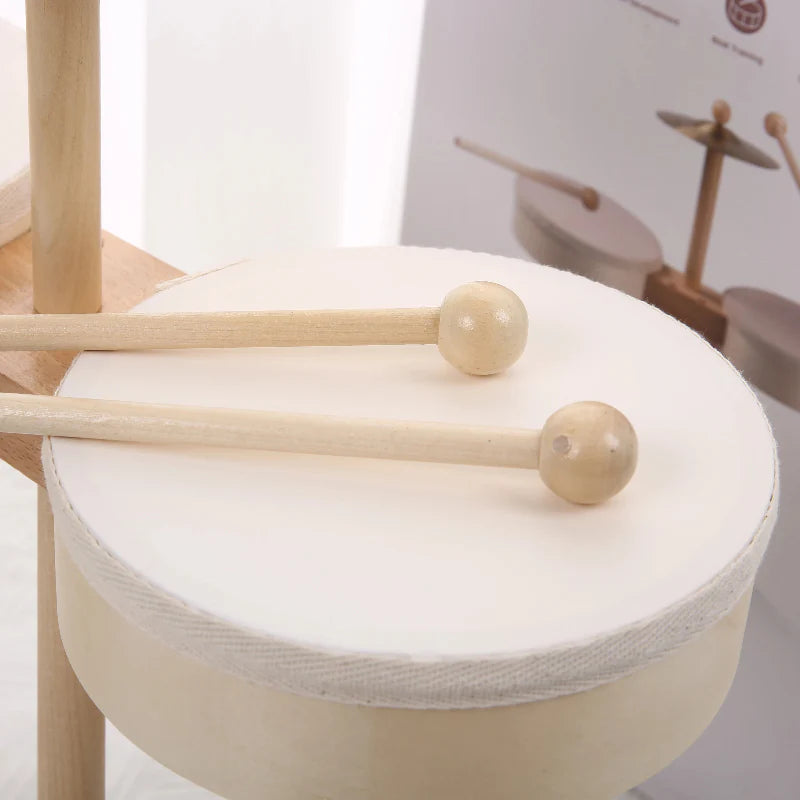 Kids Wooden Drum Toy – Musik & Kreativitet – Trommesæt