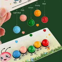 Thumbnail for Wooden Clip Beads™ – Farverig bevægelsessjov med larven – Legetøj til farvesortering og motoriske færdigheder