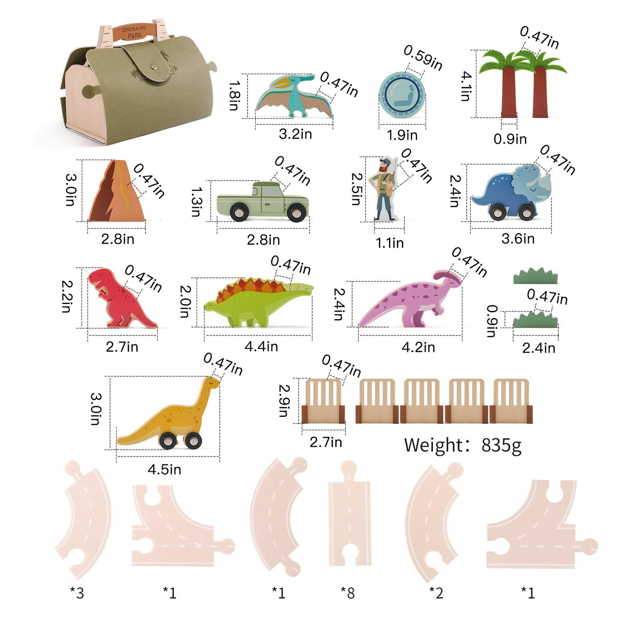 Woods™ - Forhistorisk Sjov - Dino Park-sæt i træ