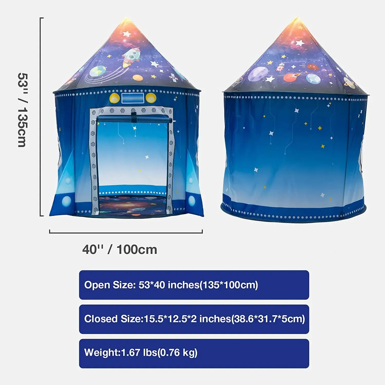 Rocket Ship Tent™ – Pop-up med rumeventyr  – Rumraket-telt til børn
