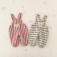 Thumbnail for Striped Overall Romper – Blødt & behageligt – Jumpsuit til børn