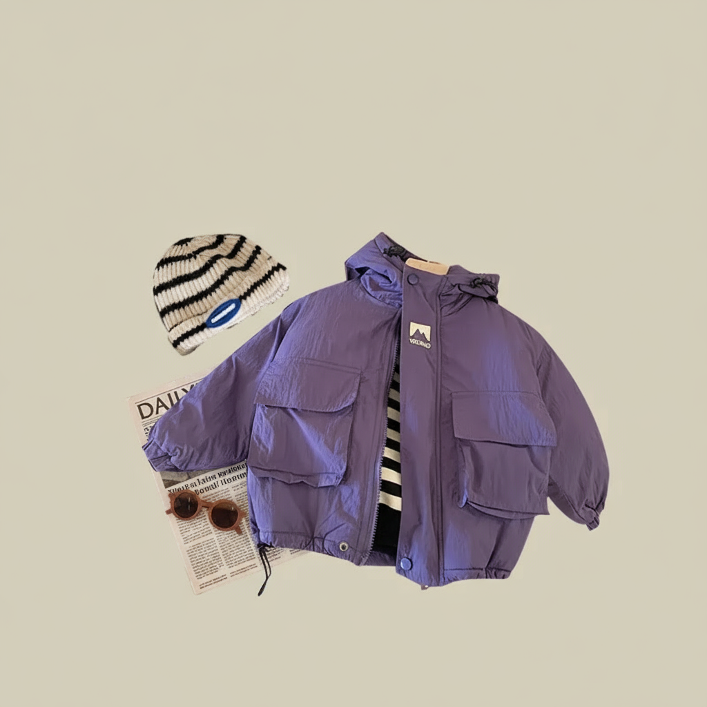 LiloWear – Vindtæt og vandafvisende – Vindjakke med hætte til børn