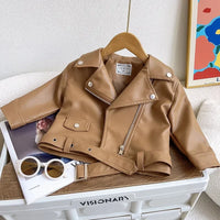 Thumbnail for Girls Leather Jacket – Cool & stilfuld – læderjakke til børn