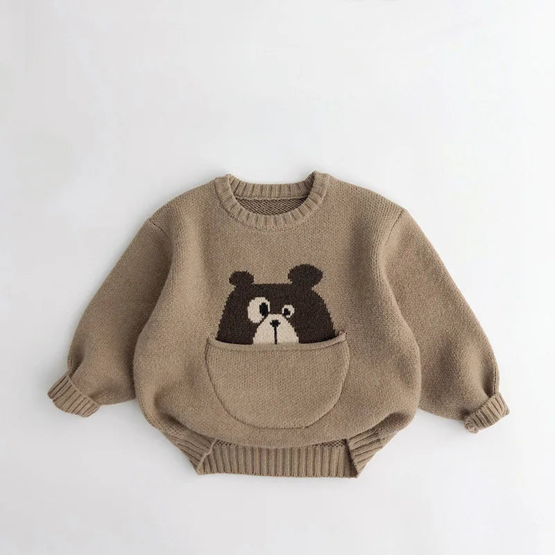 Mini Fashion™ - Sødt print med lomme - Dyresweater
