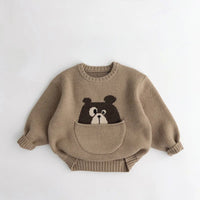 Thumbnail for Mini Fashion™ - Sødt print med lomme - Dyresweater