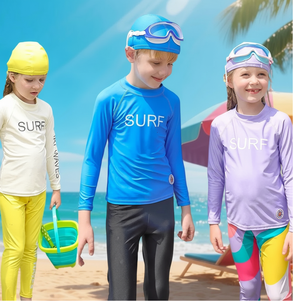 SunShield – Beskyttende og fleksibel – Surf-shirt til børn med lange ærmer og UPF 50+