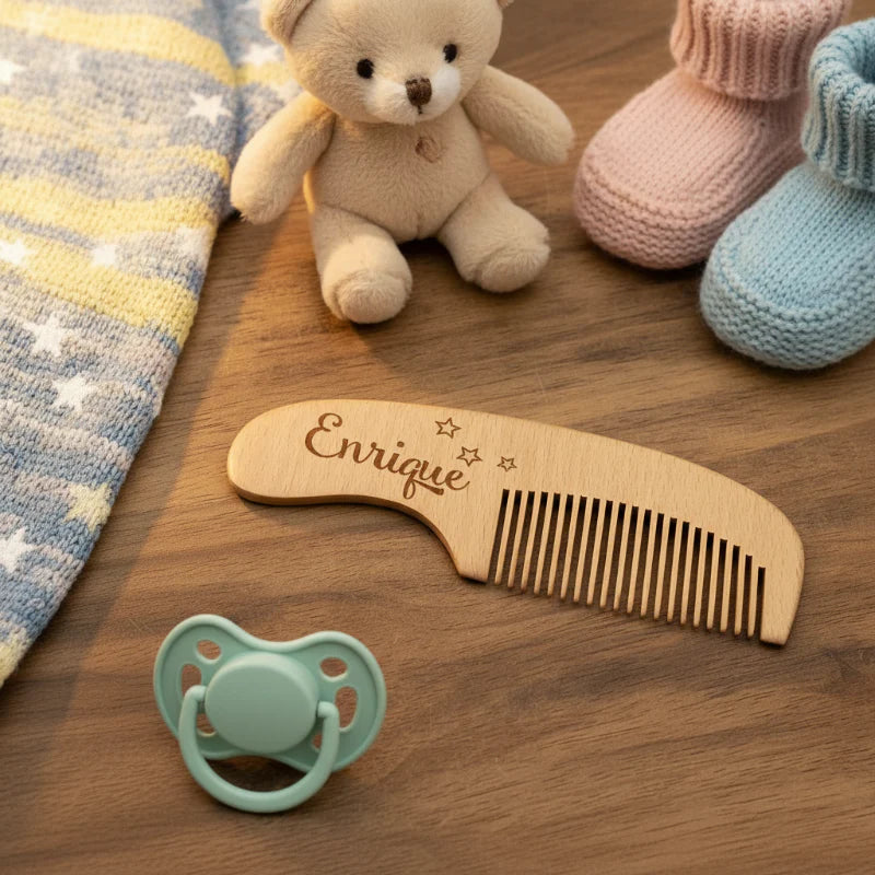Personalized Hairbrush – Blødt & unikt – Personligt babyhårbørstesæt