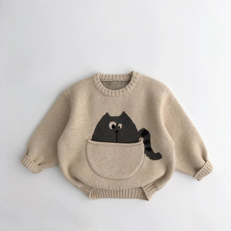 Mini Fashion™ - Sødt print med lomme - Dyresweater