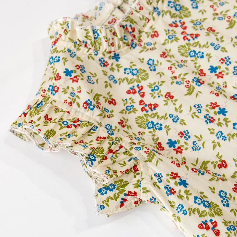 Mini Fashion™ - Sommerblomster - Top og Nederdel sæt med Blomsterprint