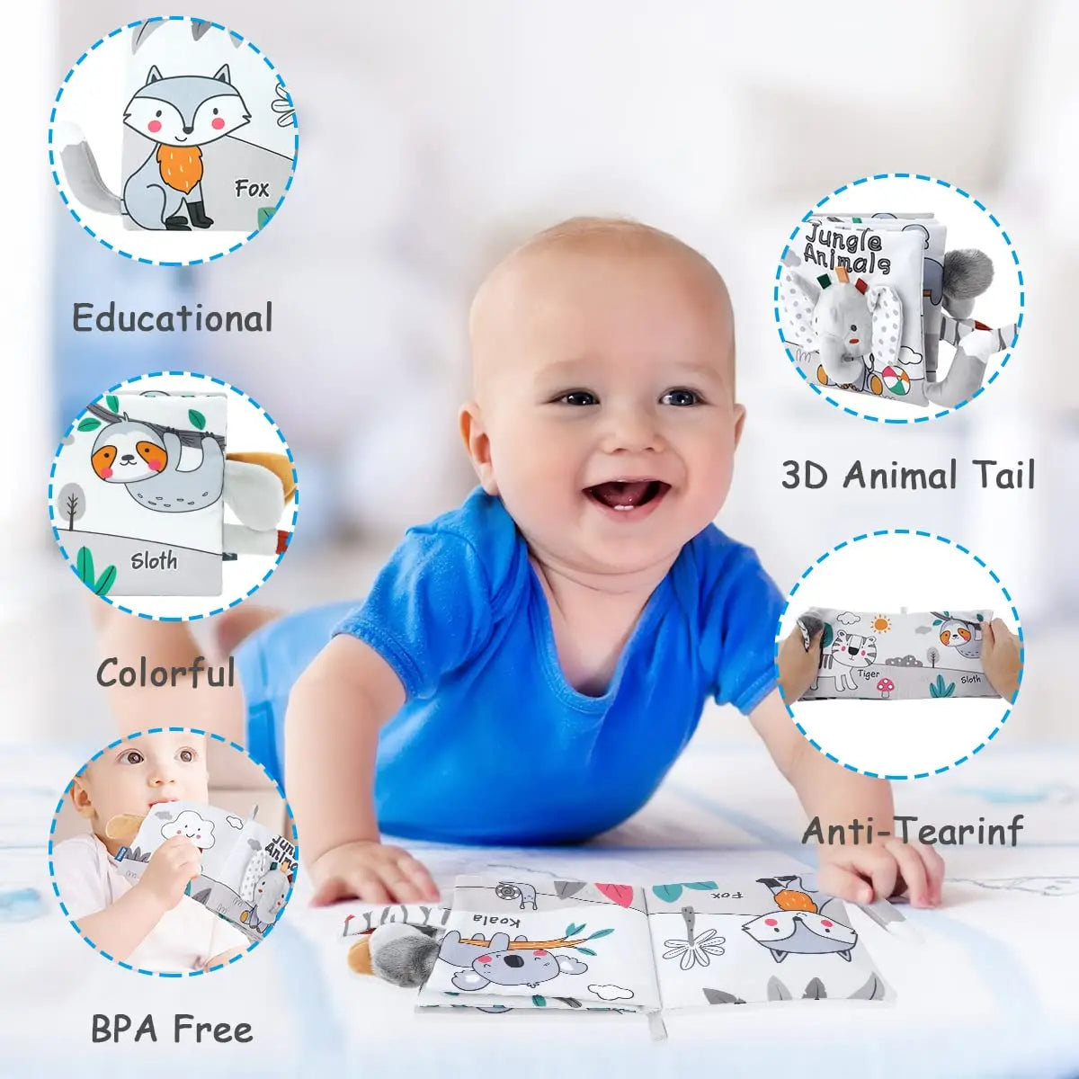 Soft Sensory Book – Mærk og opdag - babyhæfte