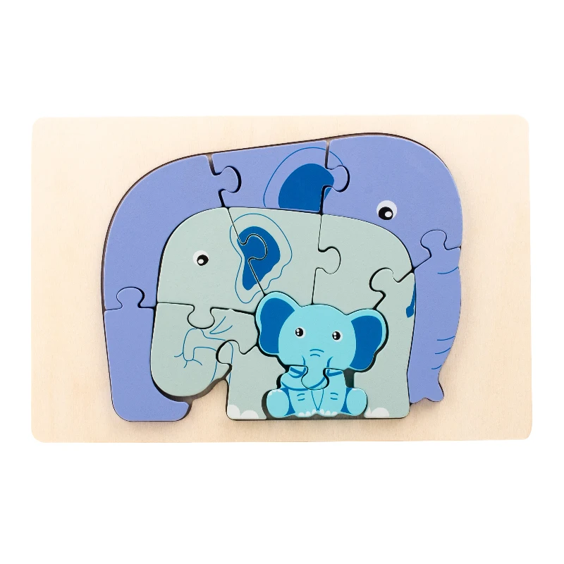Animal Puzzle™ – Opdag og lær – Tegneserie-puslespil i træ