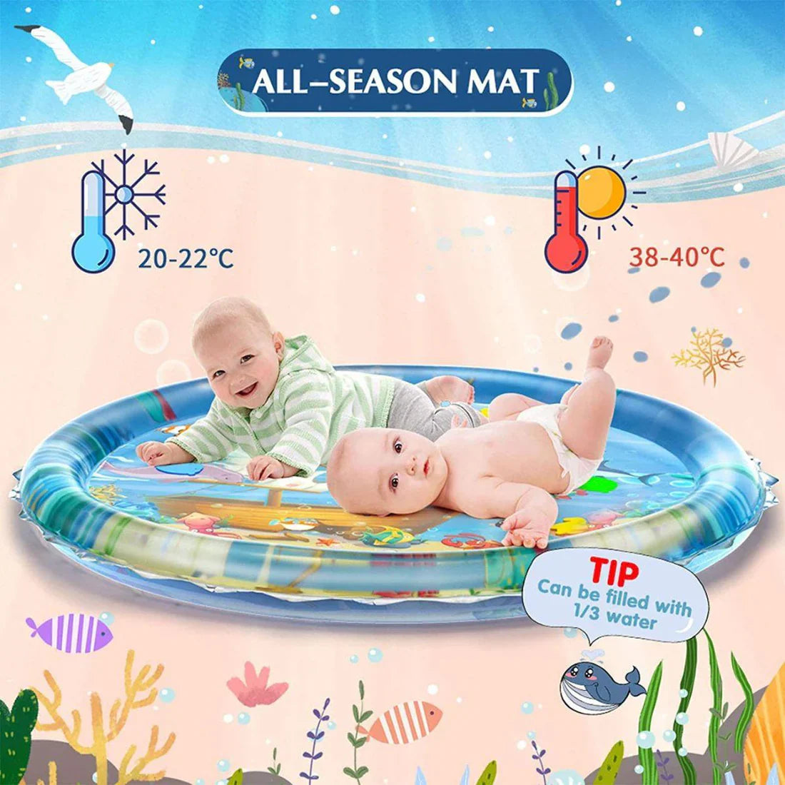 TinyWave – Munter & udviklende – Baby Sensorisk vandmåtte