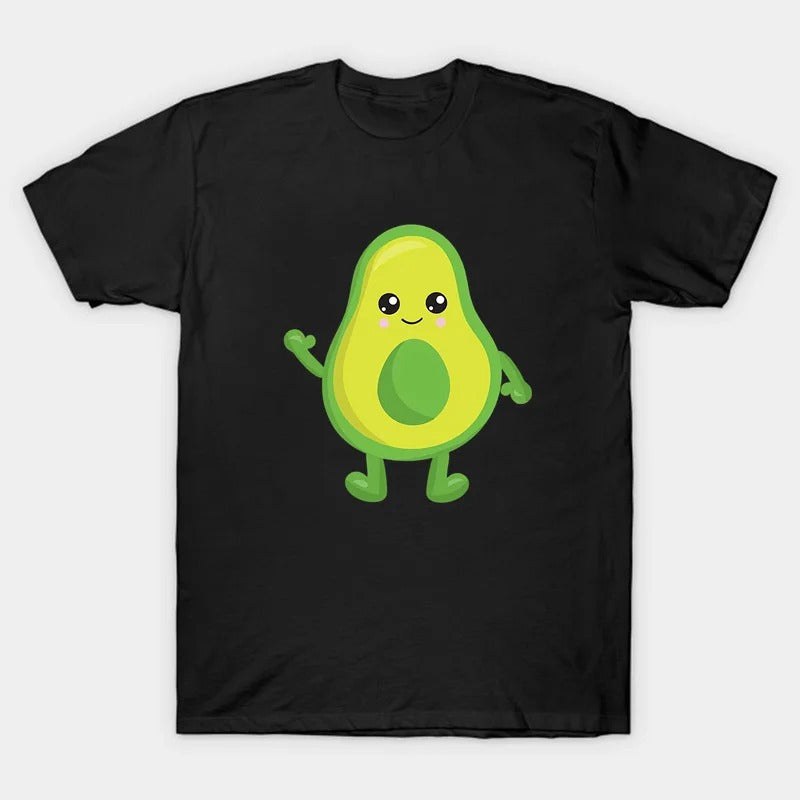 Mini Fashion™ - Match Med Familien - Avocado T-shirts Sort
