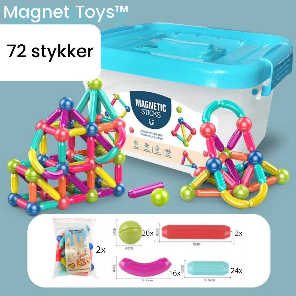 Magnet toys™ - Udvikling af kreativitet - Magnetiske pinde