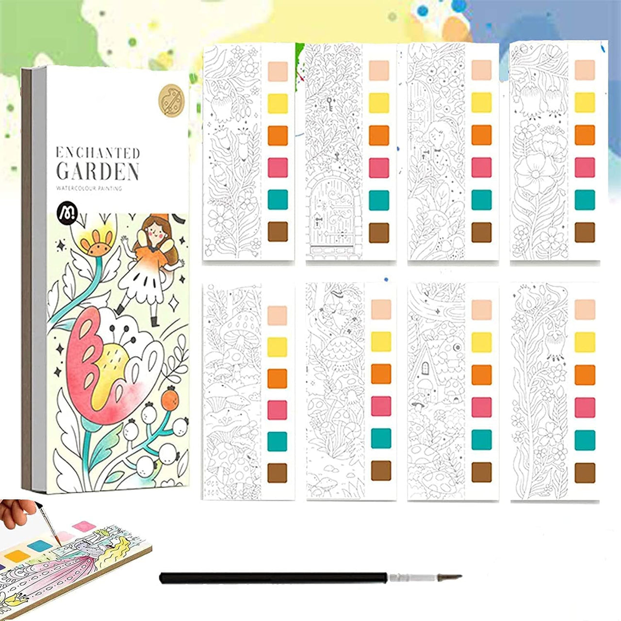 Paint Book™ - Kreativ med vandfarver - Malebog med 6 farver