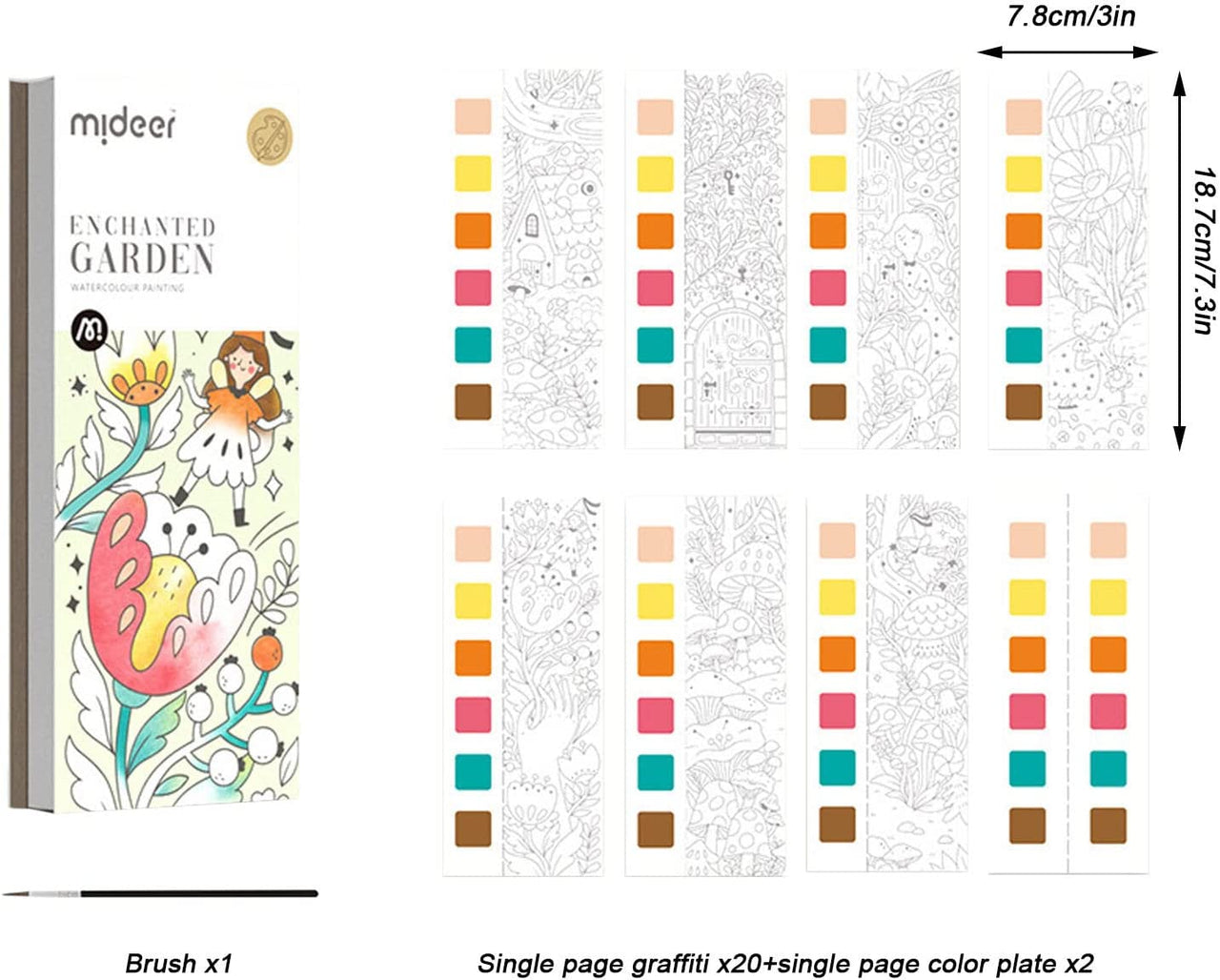 Paint Book™ - Kreativ med vandfarver - Malebog med 6 farver