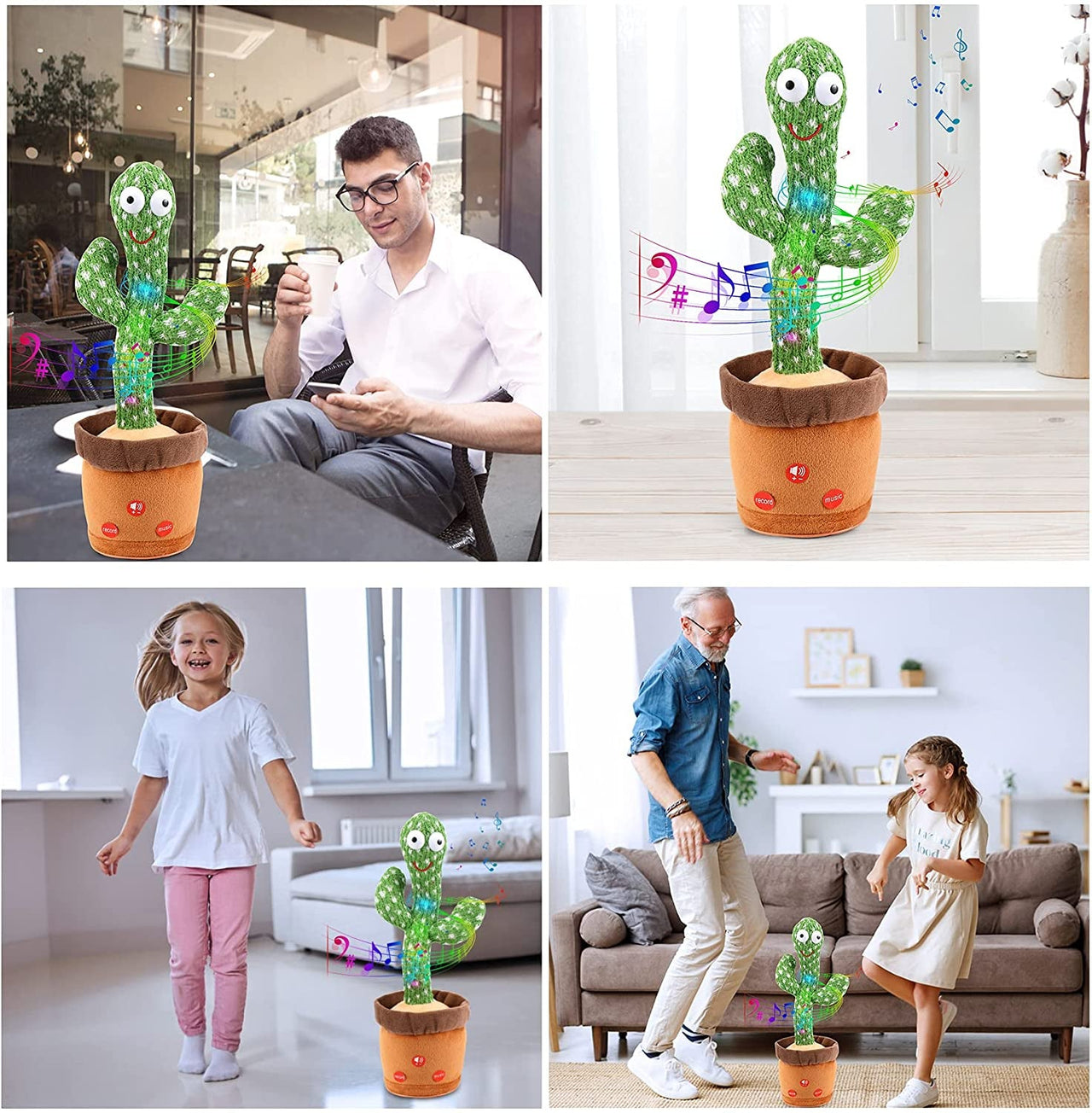 Happy Cactus™ - Reagerer på lyd - Den dansende kaktus