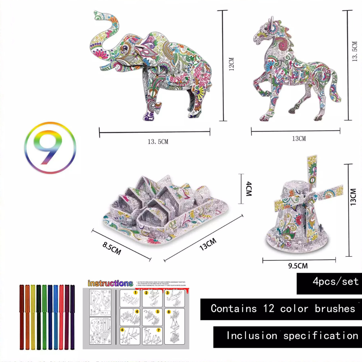 3D Color Puzzle™ - Farvelæg dit eget puslespil - 3D puslespil